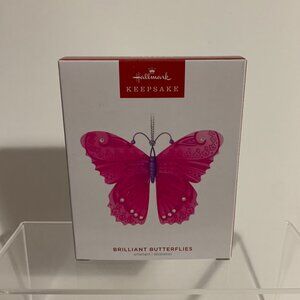 Hallmark Keepsake Christmas Ornament 2023 Brilliant Butterflies 7th Series Pink